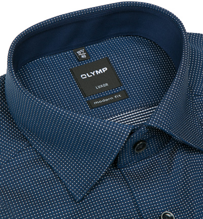 OLYMP Modern Fit overhemd, blauw dessin (contrast) j style menswear