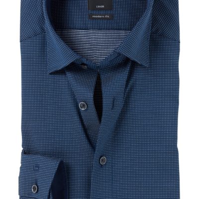 OLYMP Modern Fit overhemd, blauw dessin (contrast) j style menswear