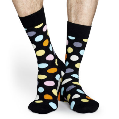 Happy Socks BIG DOT SOCK Zwart,Blauw, Geel, Oranje, Paars, Roze
