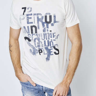 Petrol Industries t-shirt ronde hals letters antique-white