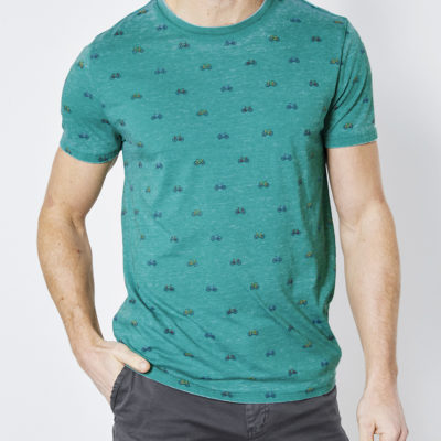 Petrol Industries t-shirt ronde hals fiets print lizard-green