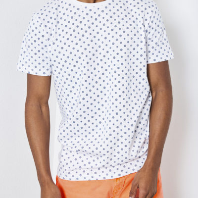 Petrol Industries t-shirt ronde hals hexagon-print white