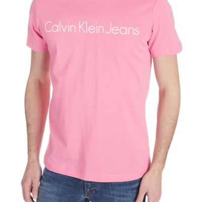 CALVIN KLEIN JEANS T-shirt met logo van biologisch katoen wild orchid