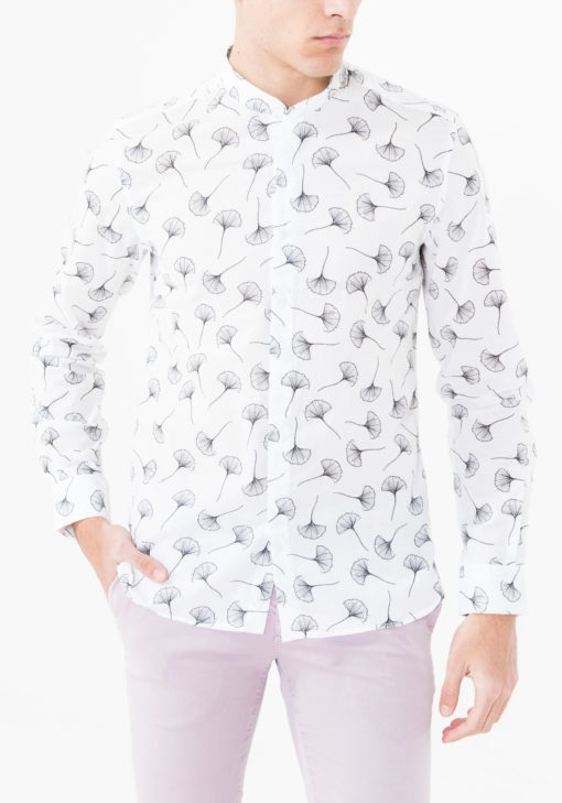 Antony Morato printed overhemd met mandarin kraag