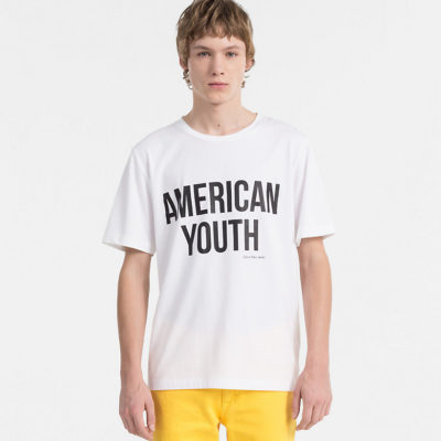CALVIN KLEIN JEANS T-shirt met print bright white