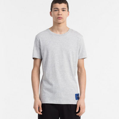 CALVIN KLEIN JEANS T-shirt van biologisch katoen light grey heather