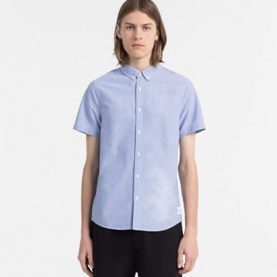 CALVIN KLEIN JEANS Oxford overhemd met korte mouwen baleine blue