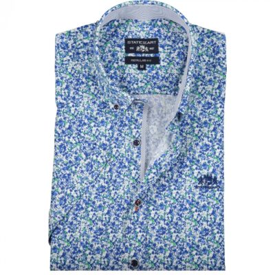 State of Art Overhemd met medium Button Down donker lime/kobalt
