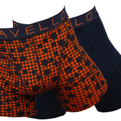 Cavello Boxershort 2-pack CB19004 zwart oranje print
