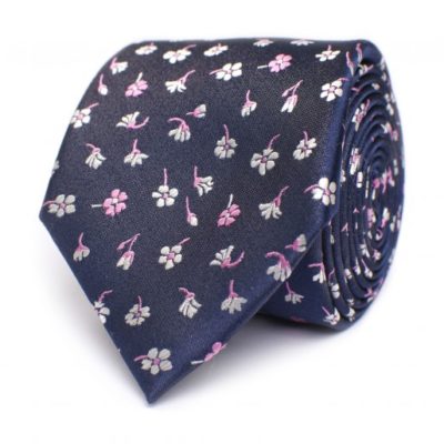 Tresanti Stropdas met Bloemen navy