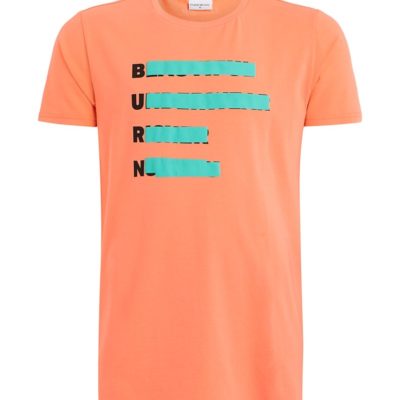 Purewhite t-shirt print coral