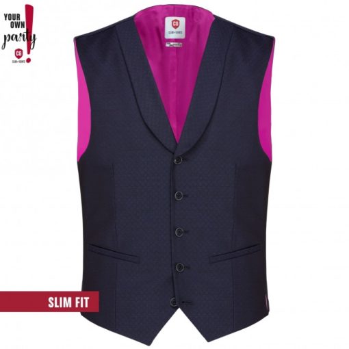 club of gents kostuum vest donkerblauw