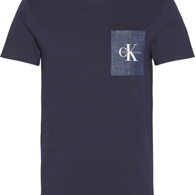 Calvin Klein Slim T-shirt met Zak en Logo Night Sky/Chambray