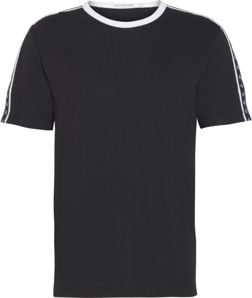 Calvin Klein T-shirt met logotape BLACK BEAUTY / BLACK/WHITE TAPE