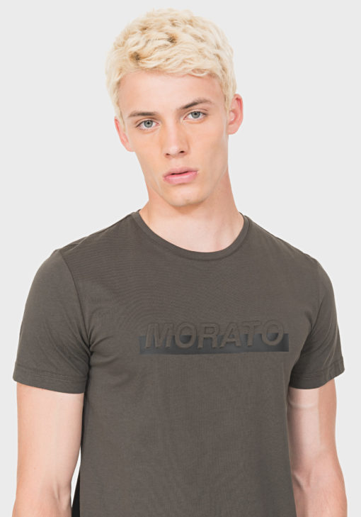 ANTONY MORATO REGULAR-FIT T-SHIRT IN 100% COTTON WITH RUBBER-COATED PRINT DESIGN GREEN