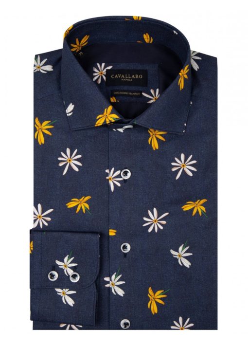 Cavallaro Napoli Fiorello shirt Donker Navy