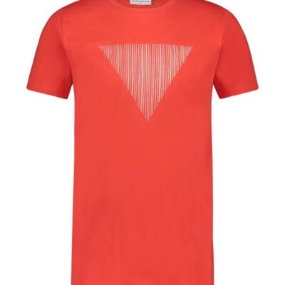 Purewhite Embroidered Triangle T-shirt Red