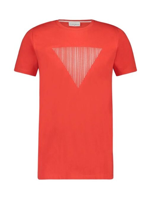 Purewhite Embroidered Triangle T-shirt Red