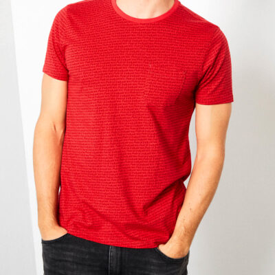 Petrol Industries T-shirt all over logo print signal red