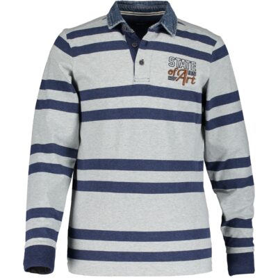 State of Art Katoenen rugbyshirt met denim kraag