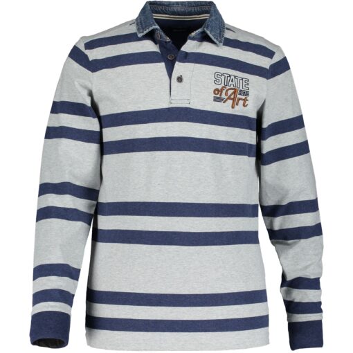 State of Art Katoenen rugbyshirt met denim kraag