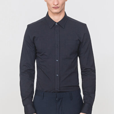 Antony Morato SUPER SLIM-FIT OVERHEMD JERSEY STOF BORSTZAK Blue Ink