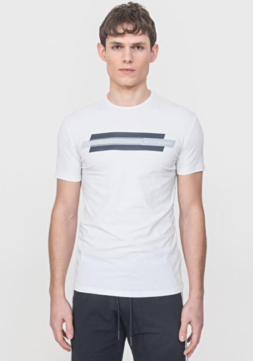 Antony Morato Slim Fit T-Shirt Wit reflecterende print
