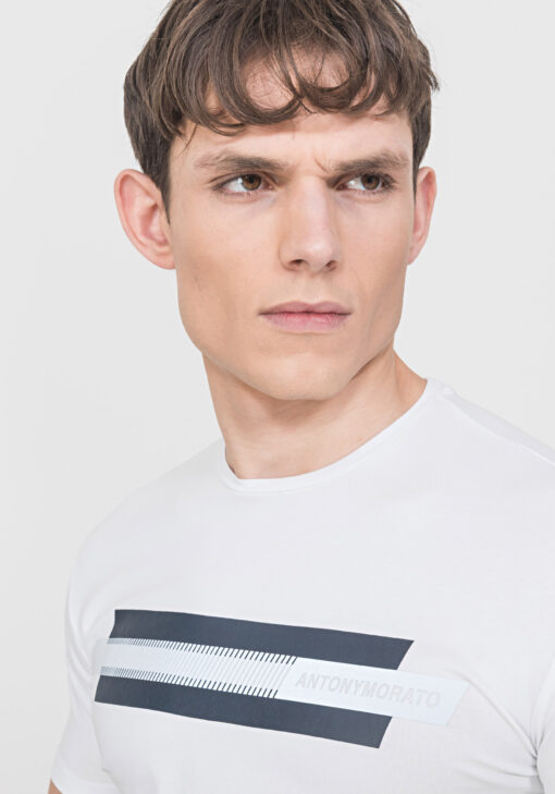 Antony Morato Slim Fit T-Shirt Wit reflecterende print