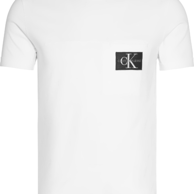 CALVIN KLEIN SLIM T-SHIRT MET EMBLEEM BRIGHT WHITE