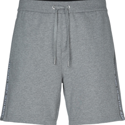 CALVIN KLEIN KORTE JOGGINGBROEK MET LOGO OP ZIJKANT MID GREY HEATHER