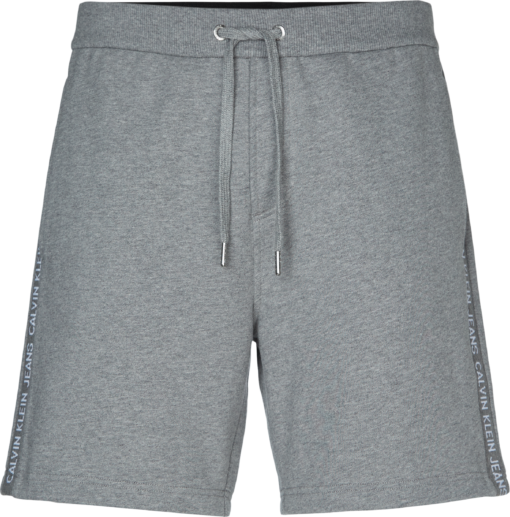 CALVIN KLEIN KORTE JOGGINGBROEK MET LOGO OP ZIJKANT MID GREY HEATHER