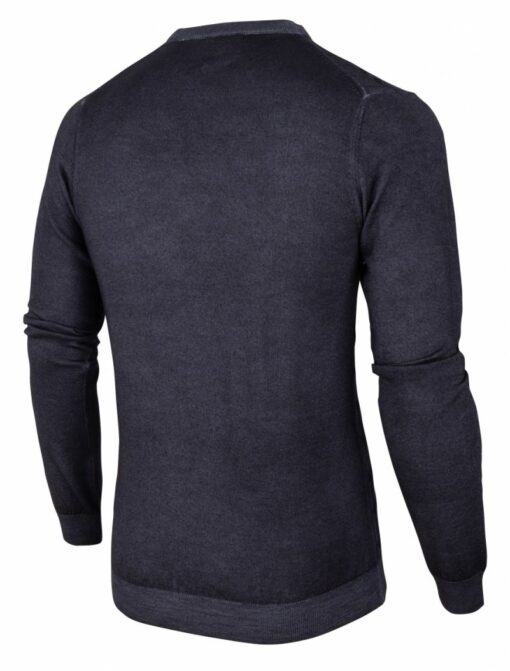 CAVALLARO NAPOLI TESTO GARMENT DYE PULLOVER DONKERBLAUW