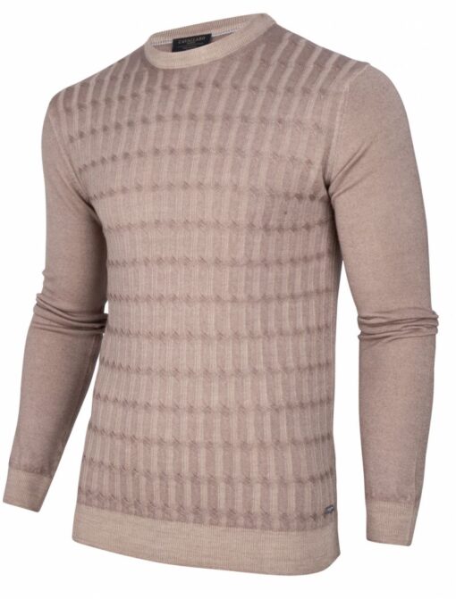 CAVALLARO NAPOLI TESTO GARMENT DYE PULLOVER TAUPE