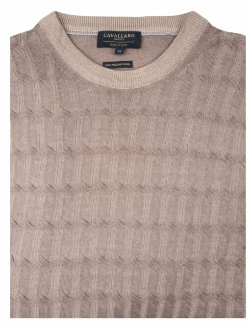 CAVALLARO NAPOLI TESTO GARMENT DYE PULLOVER TAUPE