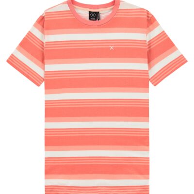 Kultivate Tee Retro Stripe Tawny orange