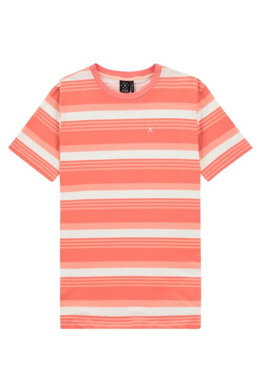 Kultivate Tee Retro Stripe Tawny orange