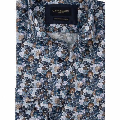 CAVALLARO NAPOLI FLORANDO OVERHEMD DONKERBLAUW