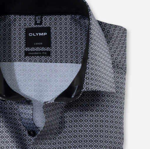 OLYMP Luxor Modern Fit, Zakelijke Overhemd, Global Kent, Zwart