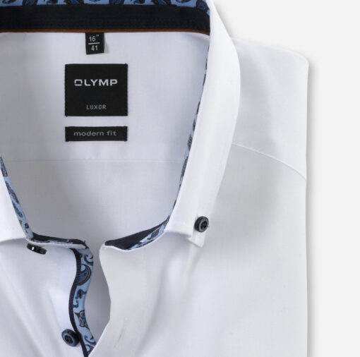 OLYMP Luxor Modern Fit, Zakelijke Overhemd, Button-Down, Wit