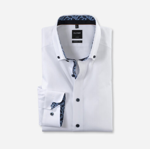 OLYMP Luxor Modern Fit, Zakelijke Overhemd, Button-Down, Wit