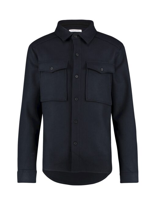 Purewhite Woollen Shirt Navy