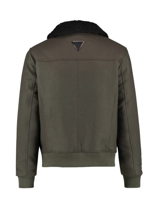 Purewhite Padded Woollen Jacket Army Green