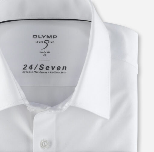 OLYMP Level Five 24/Seven Body Fit, Zakelijke Overhemd, New York Kent, Wit