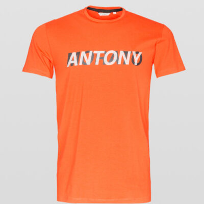 ANTONY MORATO SLIM-FIT T-SHIRT BORSTLOGO ORANGE