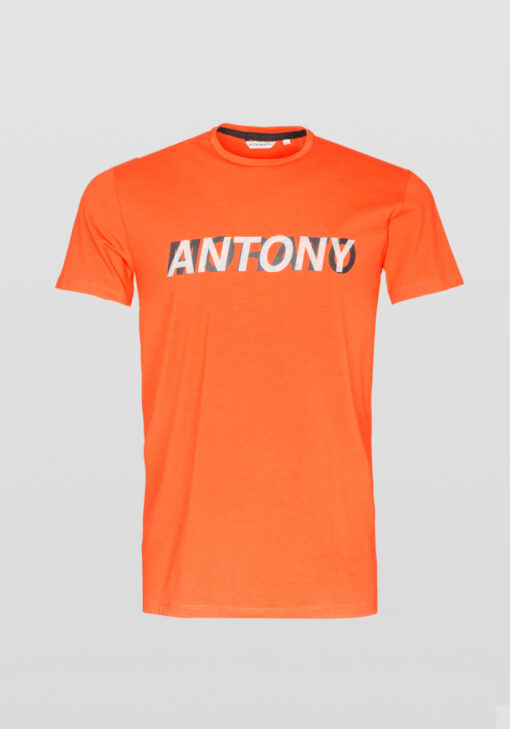 ANTONY MORATO SLIM-FIT T-SHIRT BORSTLOGO ORANGE