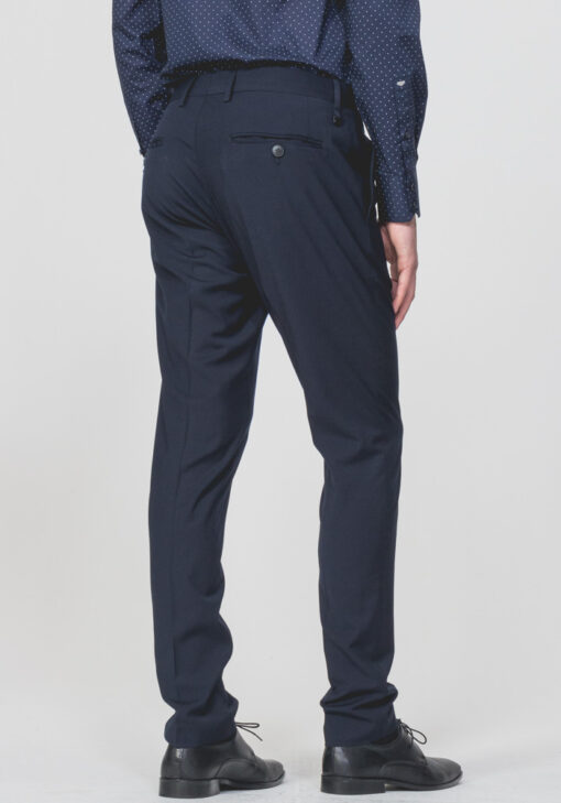 ANTONY MORATO SLIM-FIT PANTALON WOL-BLEND STRETCH STOF DONKERBLAUW