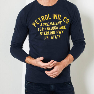 Petrol Industries Logoartwork longsleeve Deep Navy