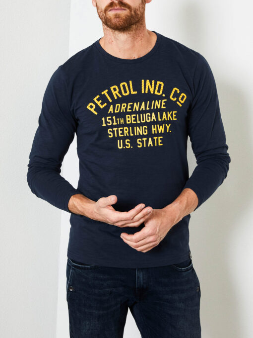 Petrol Industries Logoartwork longsleeve Deep Navy