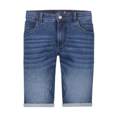 State of Art Denim short met katoen kobalt