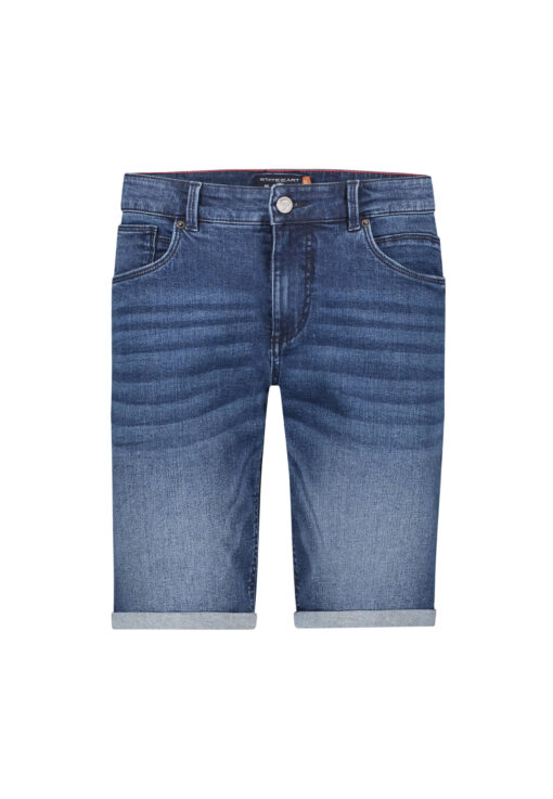 State of Art Denim short met katoen kobalt